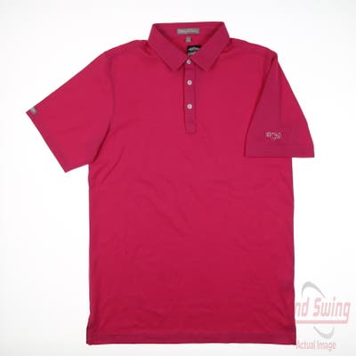 New W/ Logo Mens Straight Down Polo Small S Pink MSRP $96