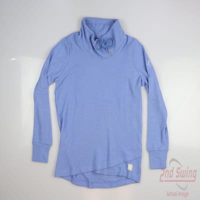 New W/ Logo Womens Straight Down Long Sleeve X-Small XS Blue MSRP $105