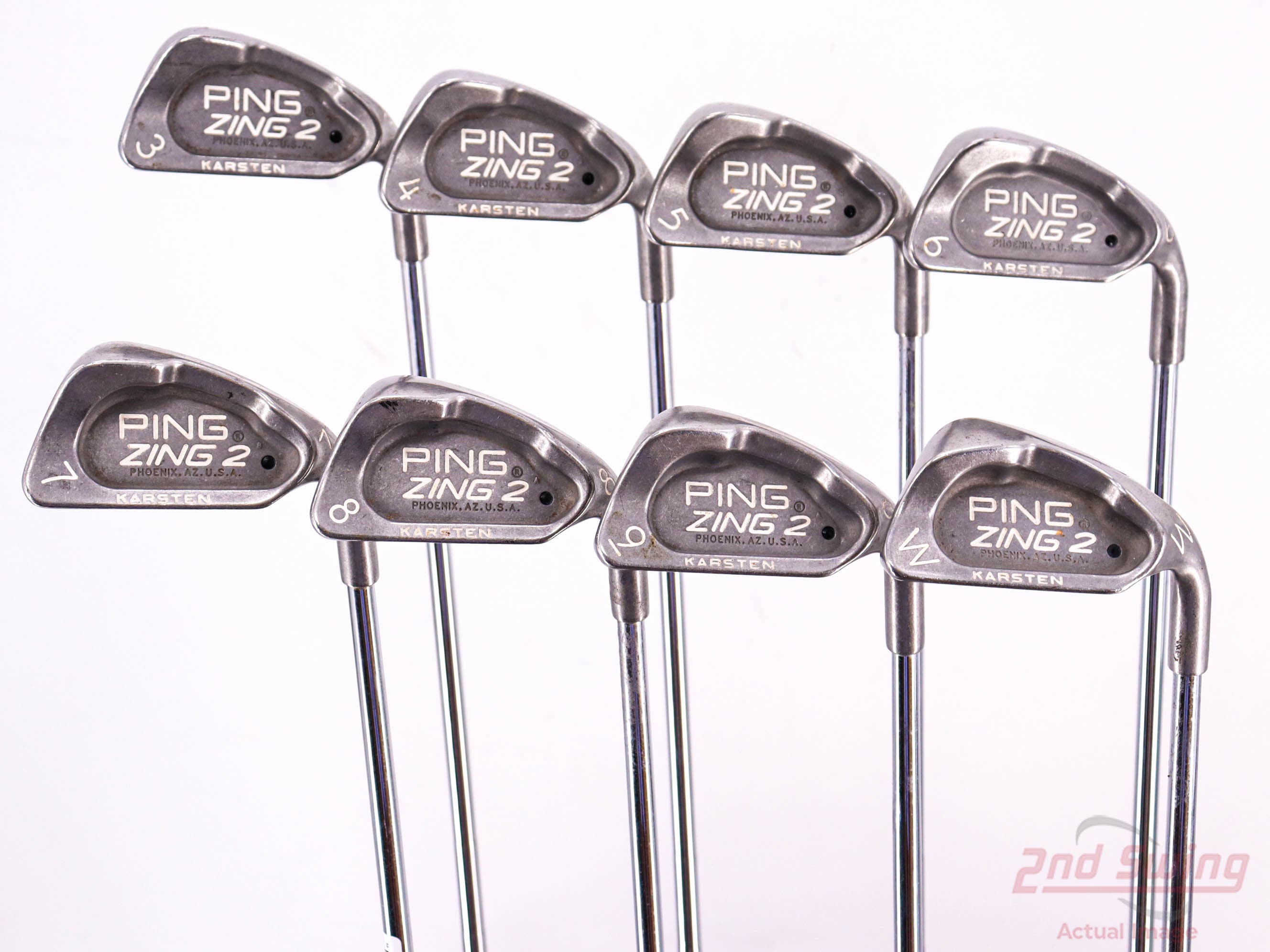 PING ZING 2 Black Dot Irons Right Handed good 3,4,6,7,8,9 PW SW Near complete