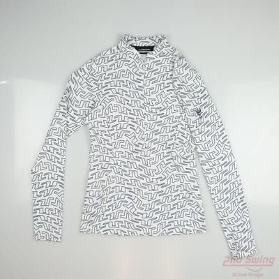 New W/ Logo Womens J. Lindeberg 1/4 Zip Pullover X-Small XS White MSRP $170