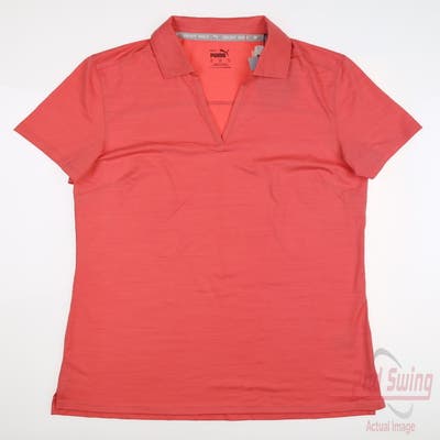 New Womens Puma Cloudspun Coast Polo Small S Loveable Heather MSRP $55