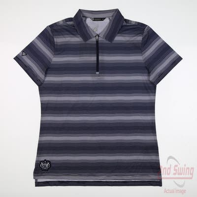 New W/ Logo Womens Level Wear Nina Polo Medium M Navy Blue MSRP $60