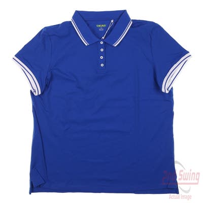 New Womens Swing Control Golf Polo Large L Blue MSRP $90