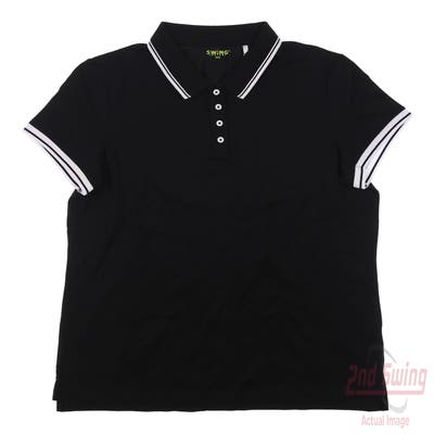 New Womens Swing Control Golf Polo Small S Black MSRP $90