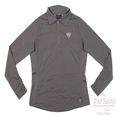 New W/ Logo Womens Golftini Golf 1/4 Zip Pullover Small S Gray MSRP $110