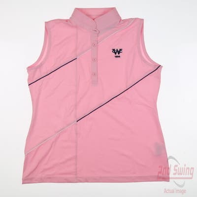 New W/ Logo Womens EP NY Golf Sleeveless Polo Small S Pink MSRP $80