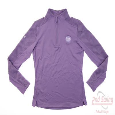 New W/ Logo Womens Level Wear Golf 1/4 Zip Pullover X-Small XS Purple MSRP $70