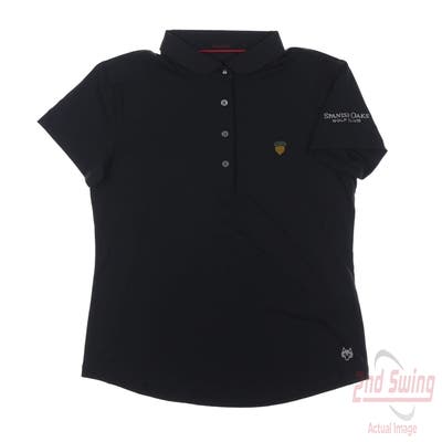 New W/ Logo Womens Greyson Polo Small S Black MSRP $98