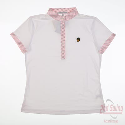 New W/ Logo Womens Fairway & Greene Polo X-Large XL White MSRP $99