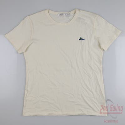 New W/ Logo Womens Peter Millar T-Shirt Small S Off-White MSRP $58