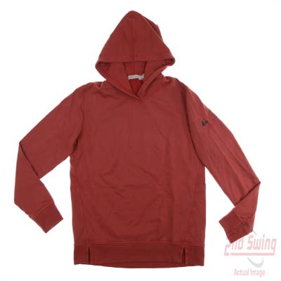 New W/ Logo Womens Peter Millar Long Sleeve Hoodie Small S Brown Red MSRP $150