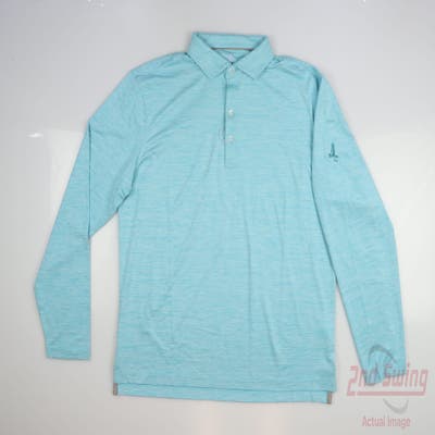 New W/ Logo Mens Johnnie-O Long Sleeve Large L Blue MSRP $138