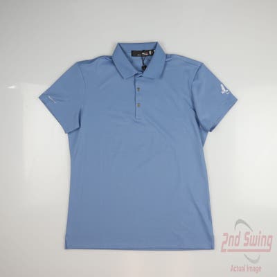 New W/ Logo Womens Ralph Lauren RLX Polo Large L Blue MSRP $138