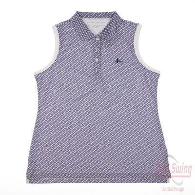 New W/ Logo Womens Peter Millar Sleeveless Polo Medium M Multi MSRP $94