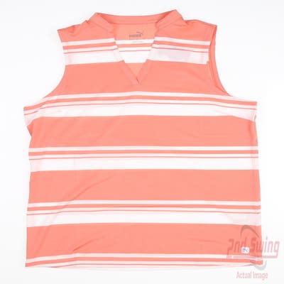 New Womens Puma Sleeveless Golf Polo Small S Carnation Pink MSRP $55