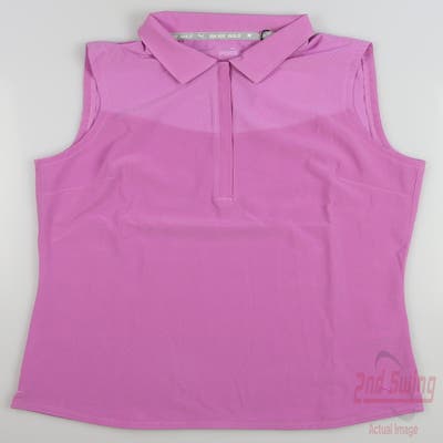 New Womens Puma Harding Sleeveless Polo Small S Mauve Pop MSRP $50