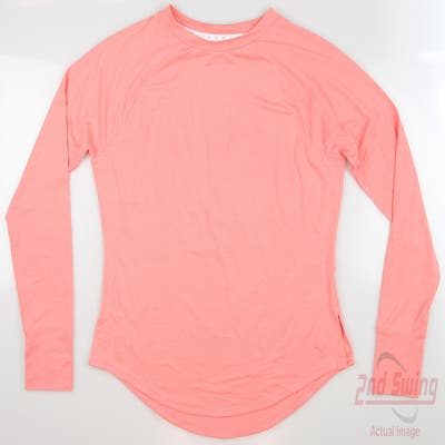 New Womens Puma Cloudspun Long Sleeve Crew Neck Small S Carnation Pink MSRP $60