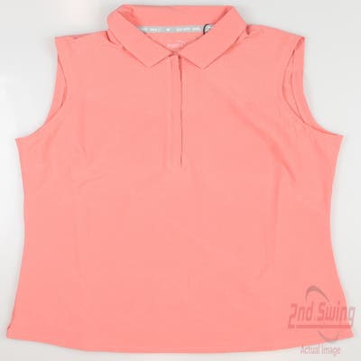 New Womens Puma Harding Sleeveless Polo Small S Carnation Pink MSRP $50