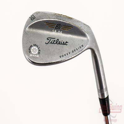 Titleist Vokey Spin Milled SM4 Chrome Wedge Lob LW 58° 6 Deg Bounce Titleist Vokey BV Steel Wedge Flex Right Handed 35.25in