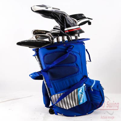 Complete Set of Men's Titleist TaylorMade Nike Golf Clubs + Mizuno Stand Bag - Right Hand X-Stiff Steel Shafts