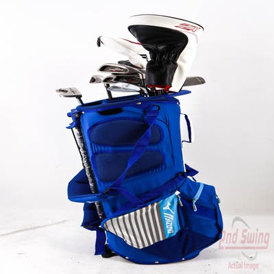Complete Set of Men's Callaway TaylorMade Cleveland Odyssey Golf Clubs + Mizuno Stand Bag - Right Hand Stiff Flex Graphite Shafts
