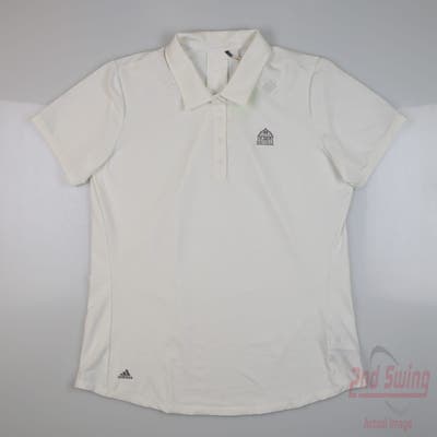 New W/ Logo Womens Adidas Polo Large L White MSRP $69
