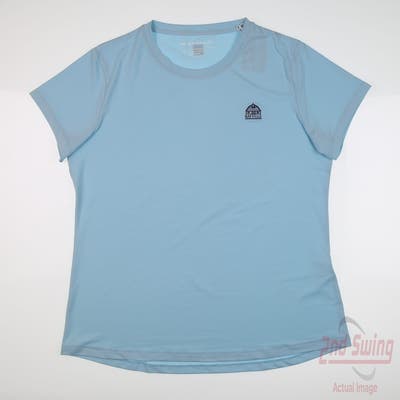 New W/ Logo Womens Peter Millar T-Shirt Large L Blue MSRP $70