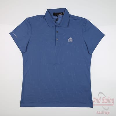 New W/ Logo Womens Ralph Lauren RLX Polo Medium M Blue MSRP $100