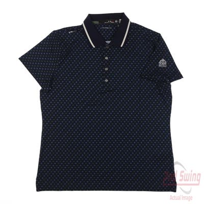 New W/ Logo Womens Ralph Lauren RLX Polo Large L Navy Blue MSRP $89