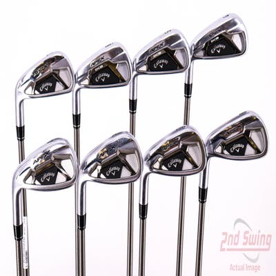 Callaway Apex 21 Iron Set 4-PW AW Aerotech SteelFiber fc90 Graphite Stiff Left Handed 38.25in