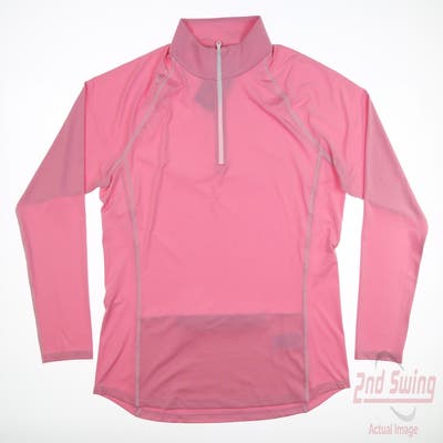 New Womens Ralph Lauren RLX 1/4 Zip Pullover X-Large XL Pink MSRP $154