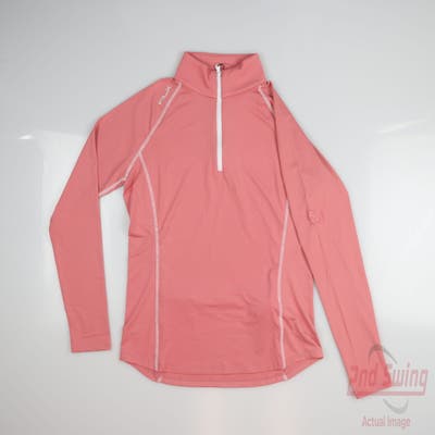 New W/ Logo Womens Ralph Lauren RLX 1/4 Zip Pullover Small S Pink MSRP $168