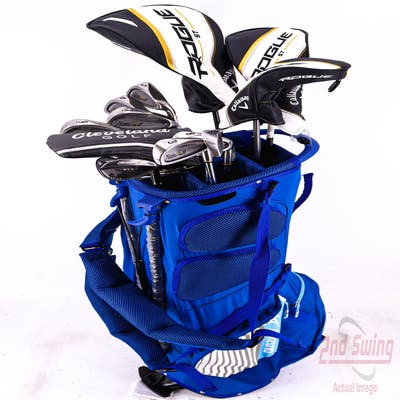 Complete Set of Men's Nike TaylorMade Cobra Cleveland Odyssey Golf Clubs + Mizuno Stand Bag - Right Hand Regular Flex Steel Shafts