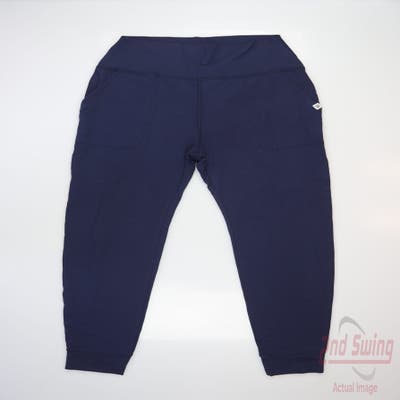 New Womens Straight Down Pants Medium M x Navy Blue MSRP $50