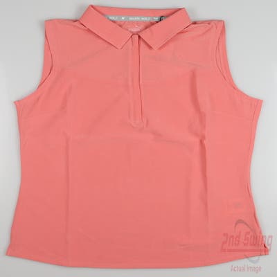 New Womens Puma Harding Sleeveless Polo Small S Carnation Pink MSRP $50