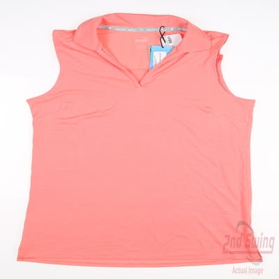 New Womens Puma Cloudspun Coast Sleeveless Polo Small S Carnation Pink Heather MSRP $50