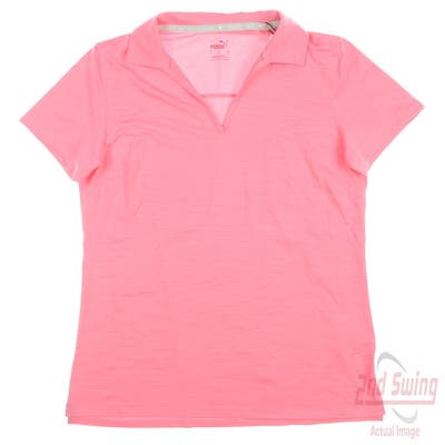 New Womens Puma Cloudspun Coast Polo Small S Pink MSRP $70