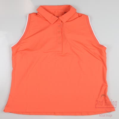 New Womens Puma MATTR Peak Sleeveless Polo Small S Orange MSRP $70