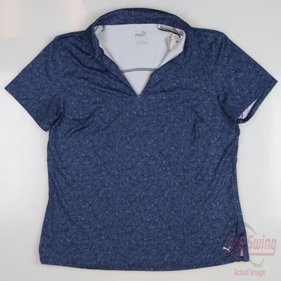 New Womens Puma MATTR Tidal Waves Polo Small S Blue MSRP $70