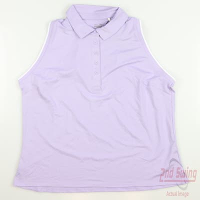 New Womens Puma MATTR Peak Sleeveless Polo Small S Purple MSRP $70