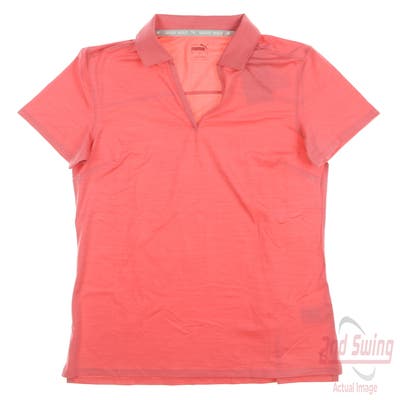 New Womens Puma Cloudspun Coast Polo Small S Pink MSRP $70