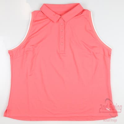 New Womens Puma MATTR Peak Sleeveless Polo Small S Pink MSRP $70