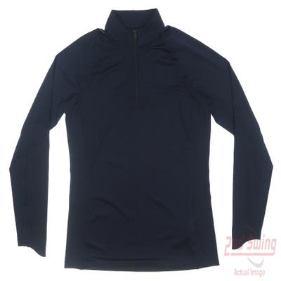 New Womens Puma YOUV 1/4 Zip Pullover Small S Navy Blue MSRP $70