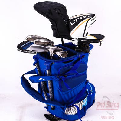 Complete Set of Men's TaylorMade Adams Nike Odyssey Golf Clubs + Mizuno Stand Bag - Right Hand Regular Flex Steel Shafts