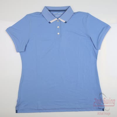 New Womens Peter Millar Polo Large L Blue MSRP $110