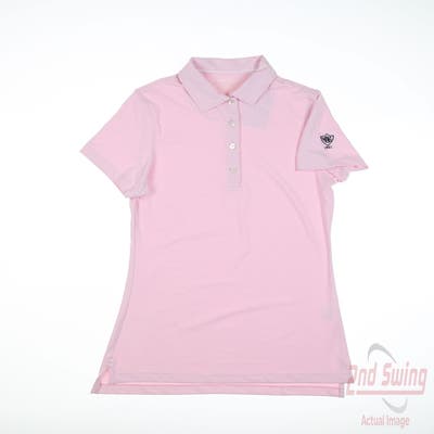 New W/ Logo Womens Peter Millar Polo X-Small XS Pink MSRP $100