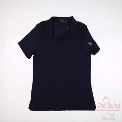 New W/ Logo Womens G-Fore Polo Large L Navy Blue MSRP $100