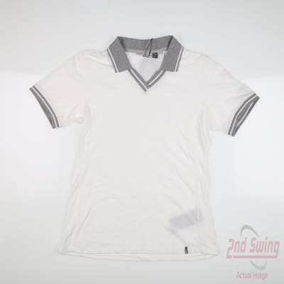 New W/ Logo Womens KJUS Polo Medium M White MSRP $90