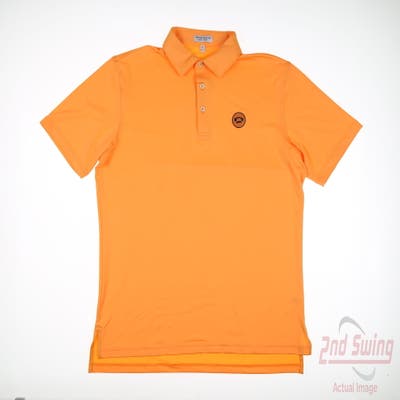 New W/ Logo Mens Peter Millar Polo Medium M Orange MSRP $108