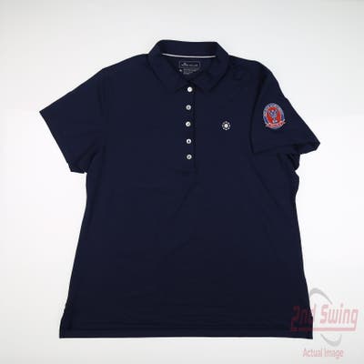 New W/ Logo Womens Peter Millar Polo X-Large XL Navy Blue MSRP $80